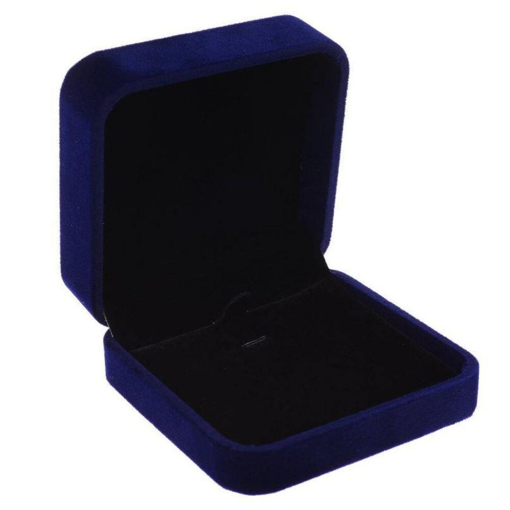 2 Pack Cosmos Velvet Necklace Pendant Gift Box Jewelry Box (Royal Deep Blue Colo